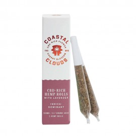 Cigarro de Flor de CBD Coastal Cloud Pr-enrolado Indica Dominant 100mg 2 Unidades Lavender